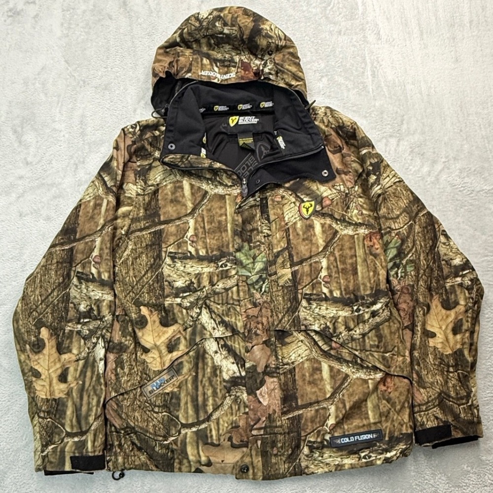 ScentBlocker Jacket Mens Large Brown Camo Break-Up Infinity Rain Blocker‎ Hooded
